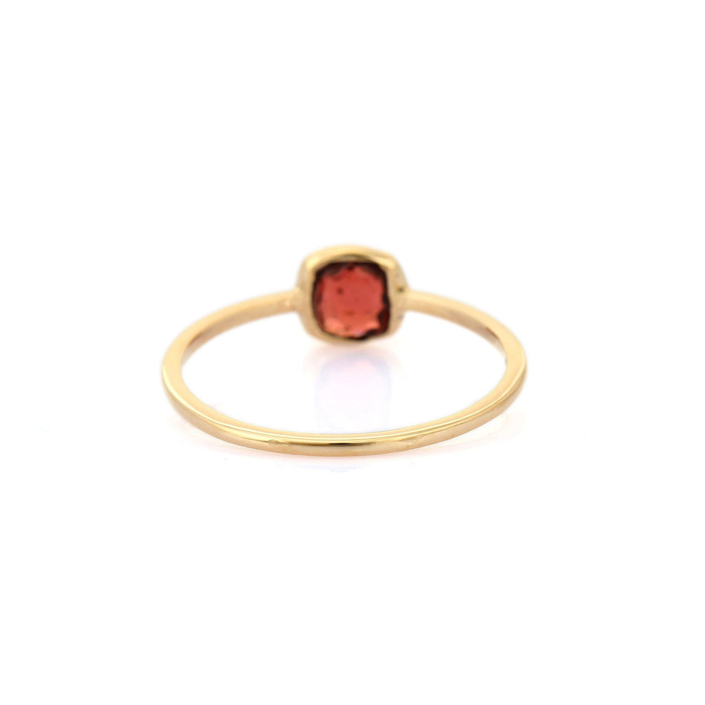 14K Gold Cushion Cut Garnet Ring Image