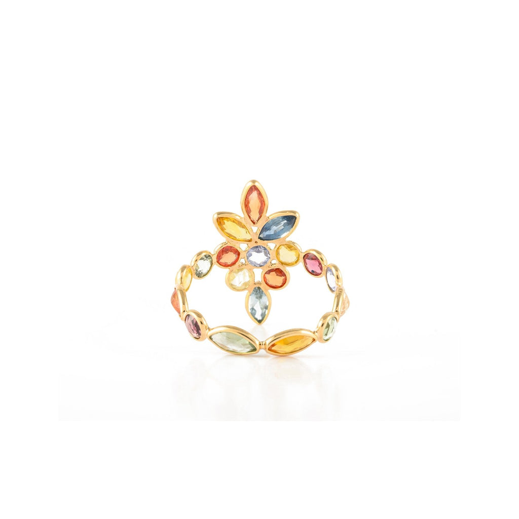 14K Gold Multi Sapphire ring Image