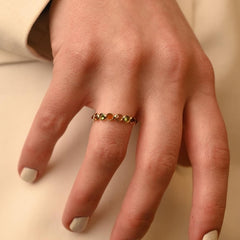 14K Yellow Gold Multi Tourmaline Ring - VR Jewels