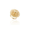 14K Gold Rainbow Moonstone Sunflower Ring Thumbnail
