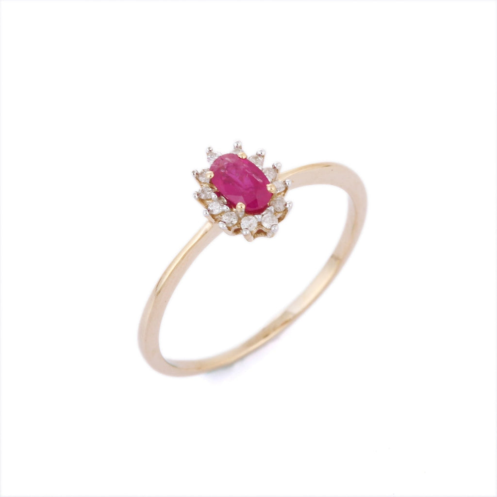 14K Gold Ruby & Diamond Anniversary Ring Image