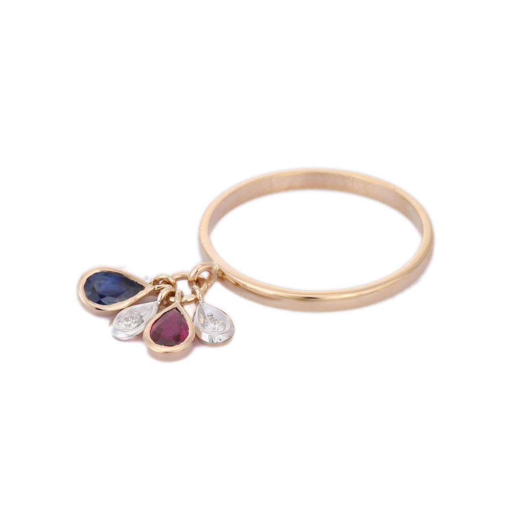 14K Yellow Gold Ruby & Sapphire Ring Image