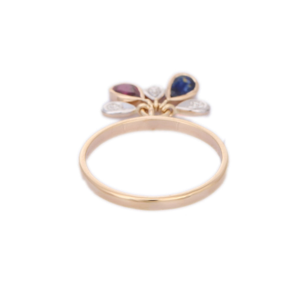 14K Yellow Gold Ruby & Sapphire Ring Image