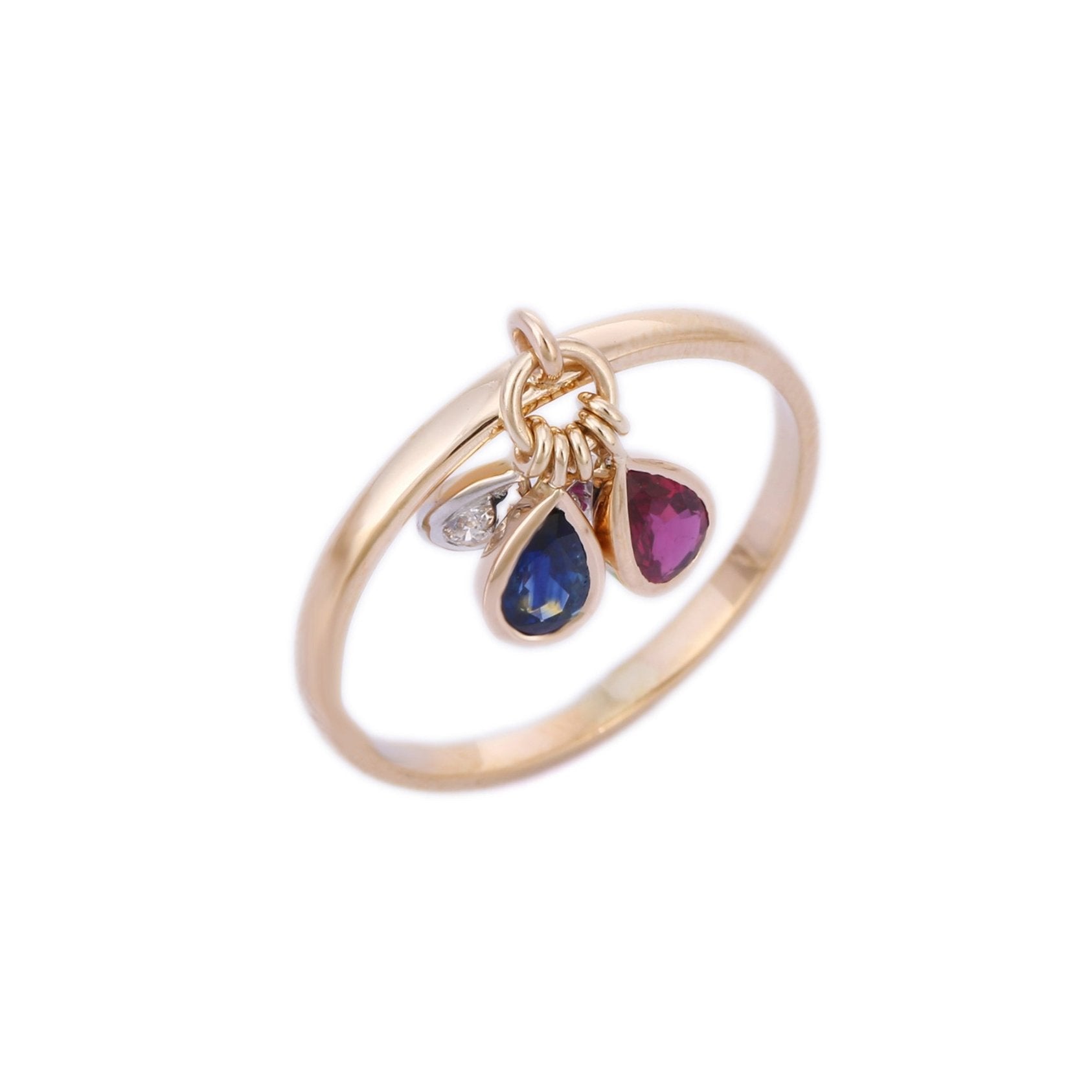 14K Yellow Gold Ruby & Sapphire Ring - VR Jewels