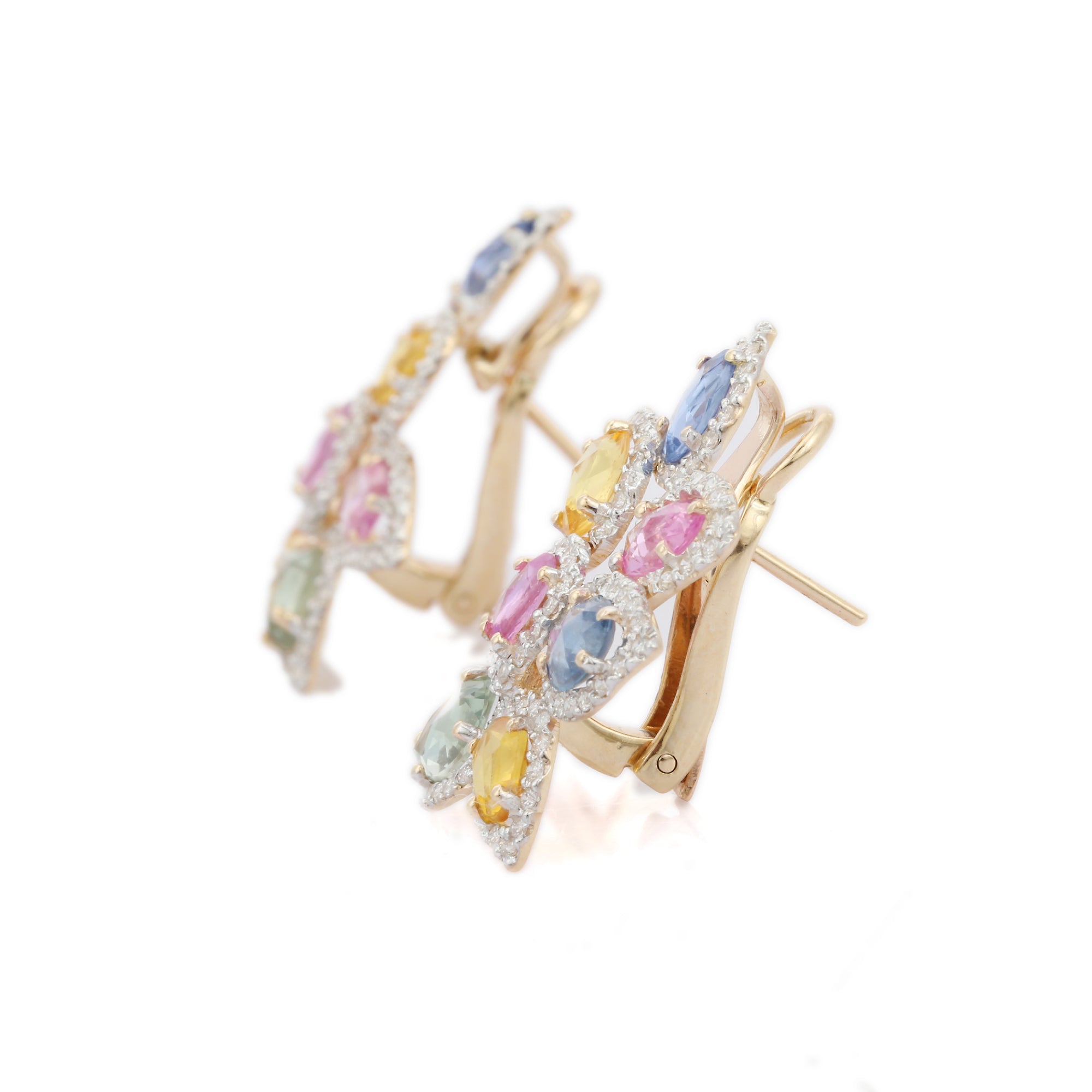 14K Yellow Gold Sapphire Earrings - VR Jewels