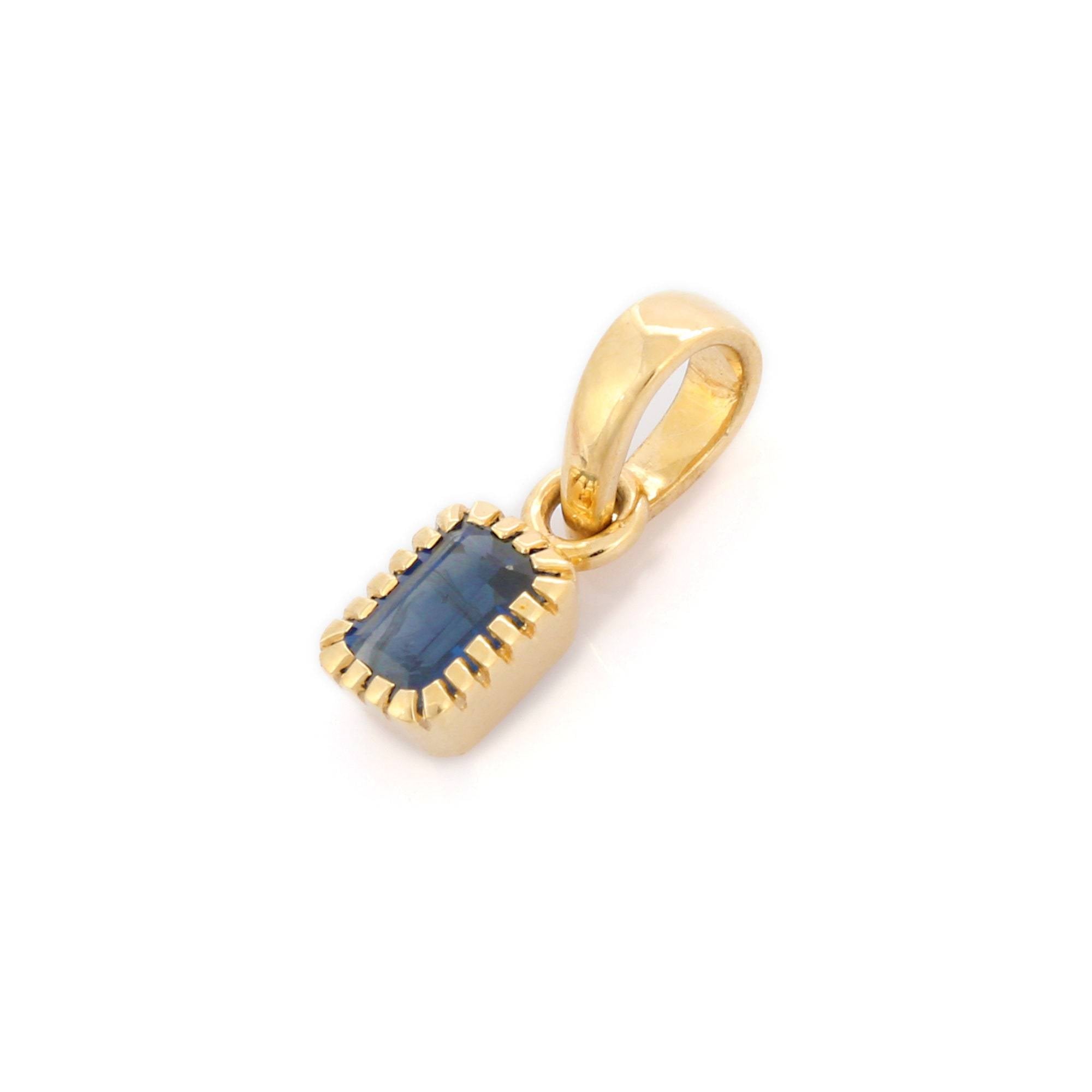 14K Yellow Gold Sapphire Pendant - VR Jewels