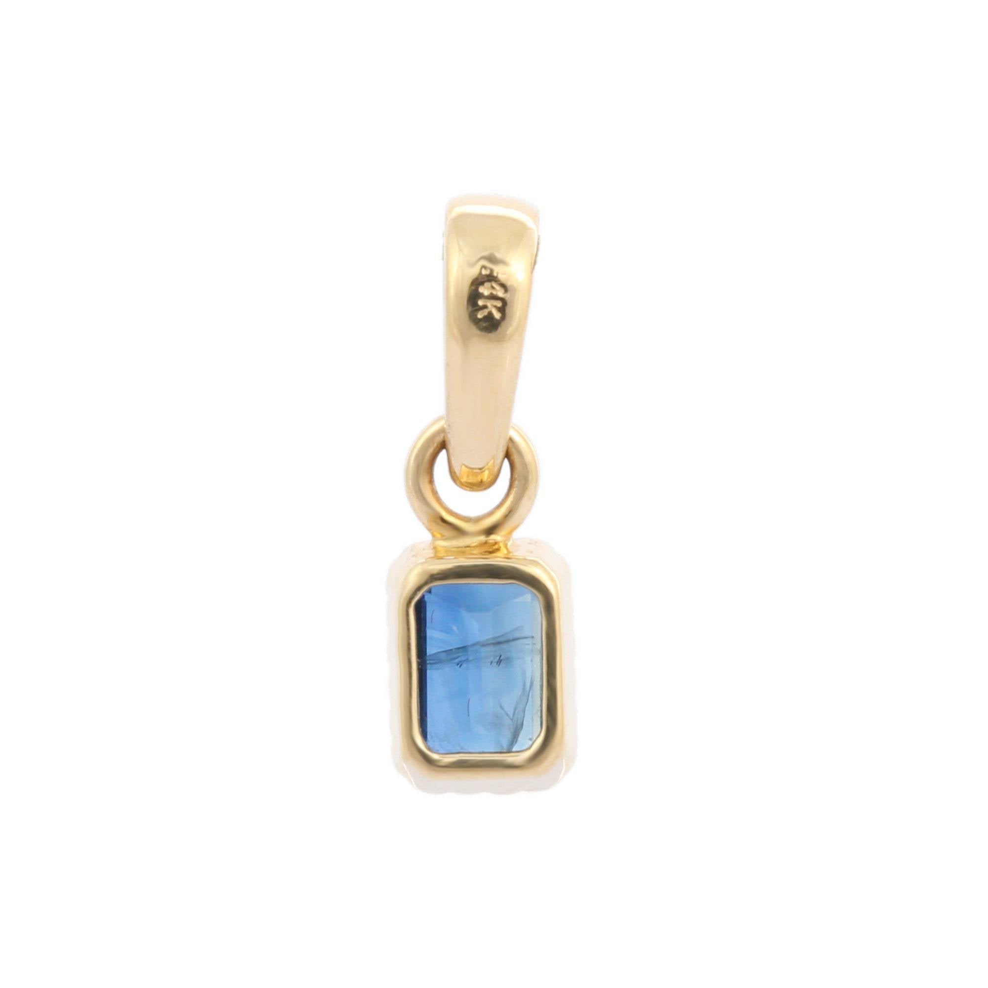 14K Yellow Gold Sapphire Pendant - VR Jewels