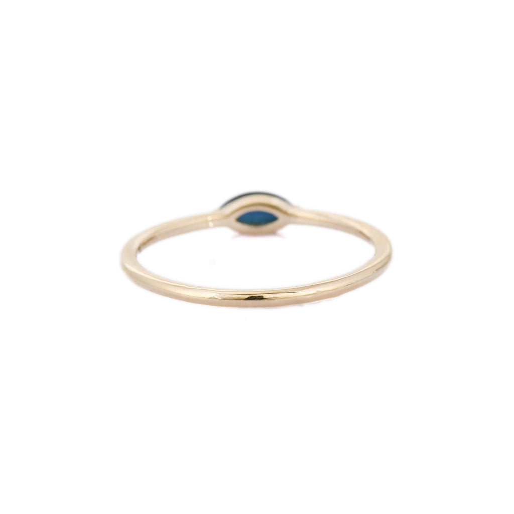 14K Gold Blue Sapphire Dainty Ring Image