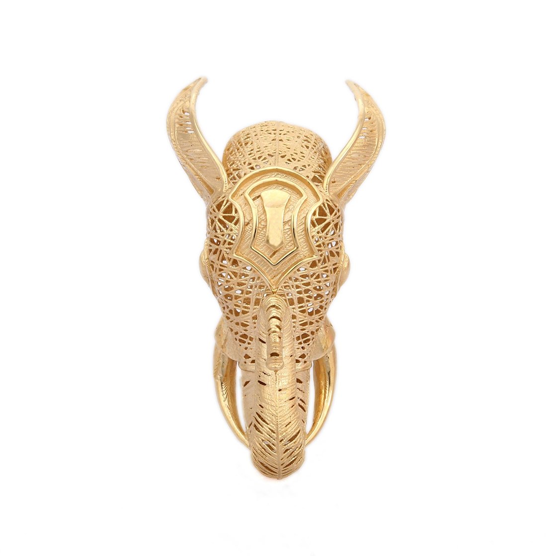 14K Yellow Gold Textured Elephant Ring - VR Jewels