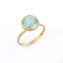 18K Gold Aquamarine Ring - VR Jewels