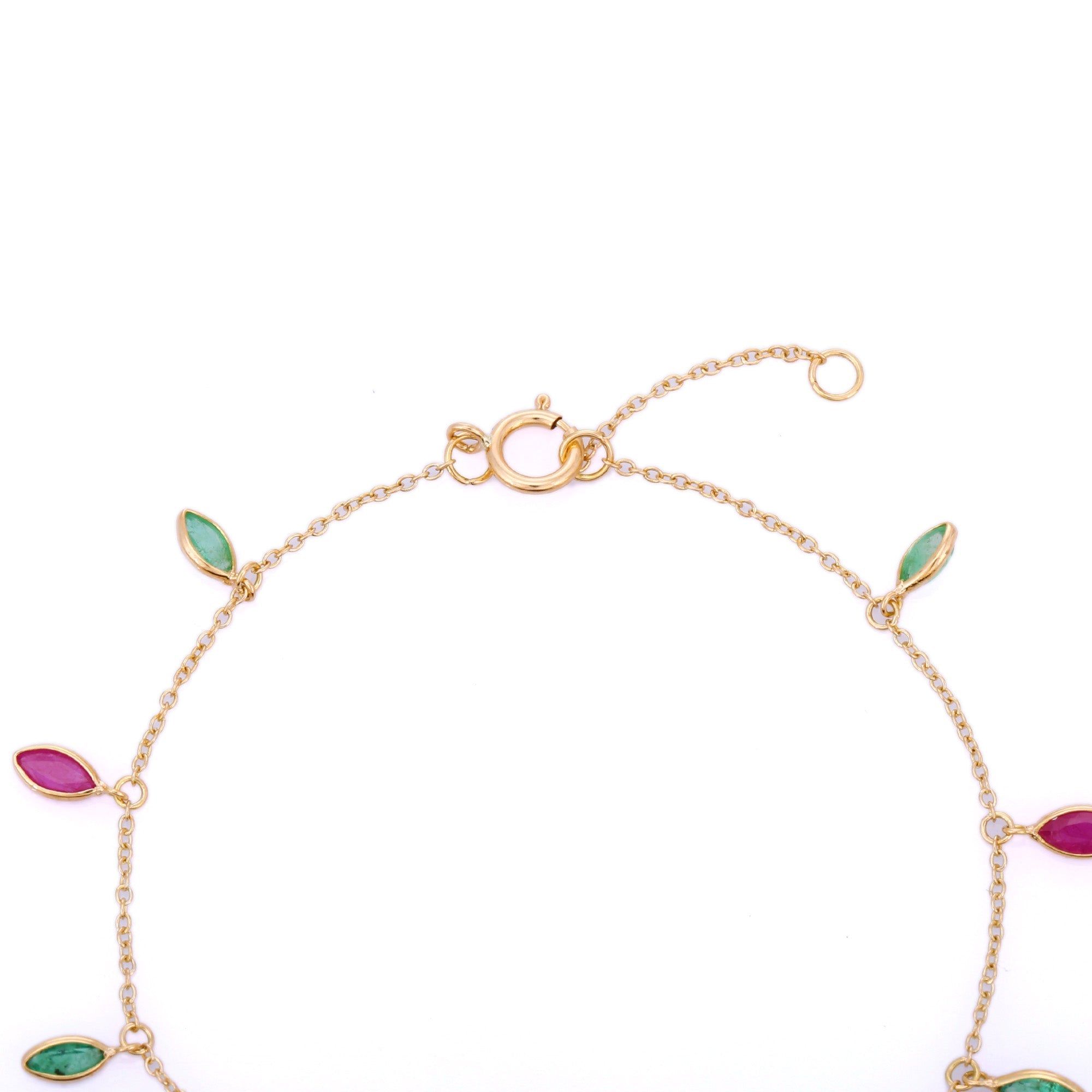 18K Gold Emerald and Ruby Bracelet - VR Jewels