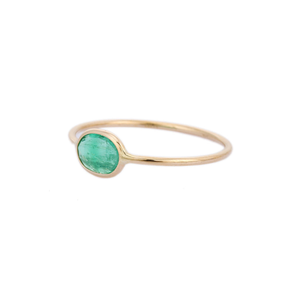 18K Gold Emerald Stacking Ring Image