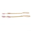 18K Gold Pink Sapphire Chain Dangle Earrings Thumbnail