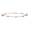 18K Gold Ruby Sapphire Emerald Charm Bracelet Thumbnail