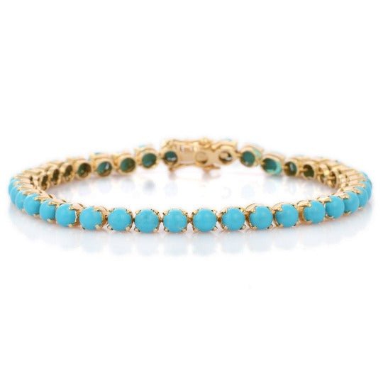 18K Gold Turquoise Eternity Bracelet Image