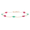 18K Ruby and Emerald Gemstone Bracelet Thumbnail