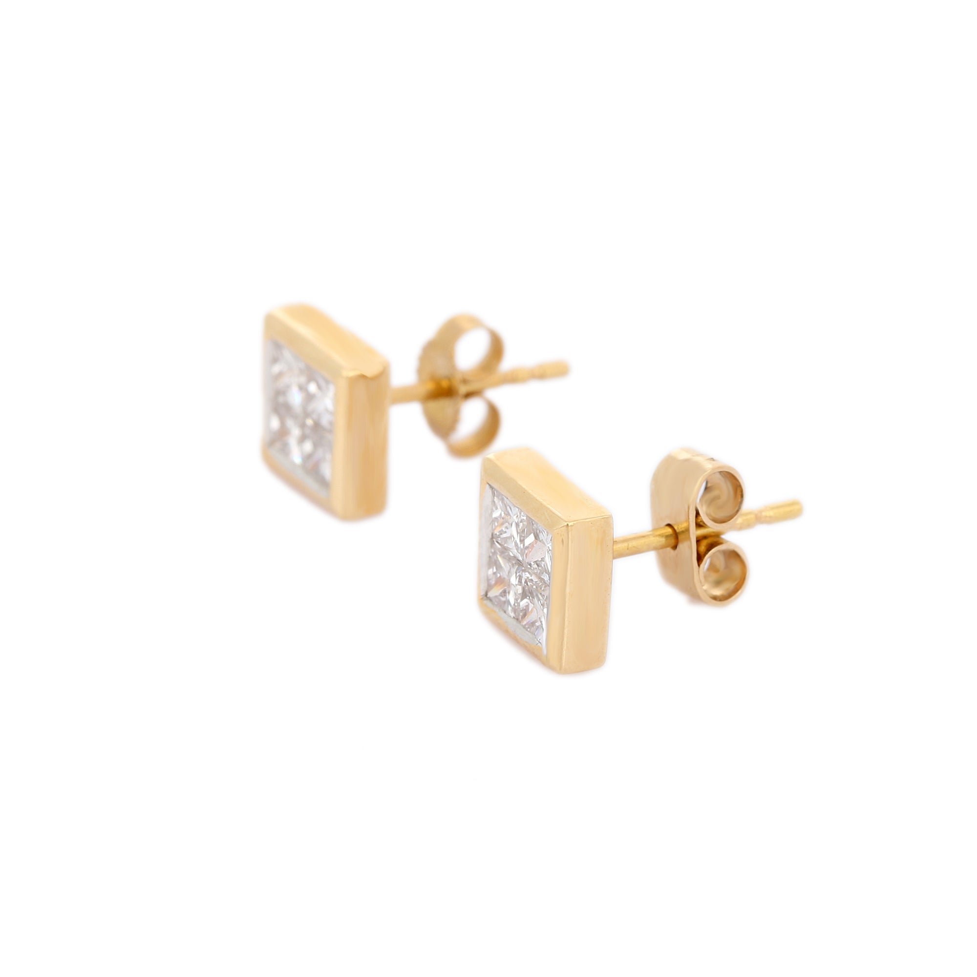 18K Solid Gold Diamond Studs - VR Jewels