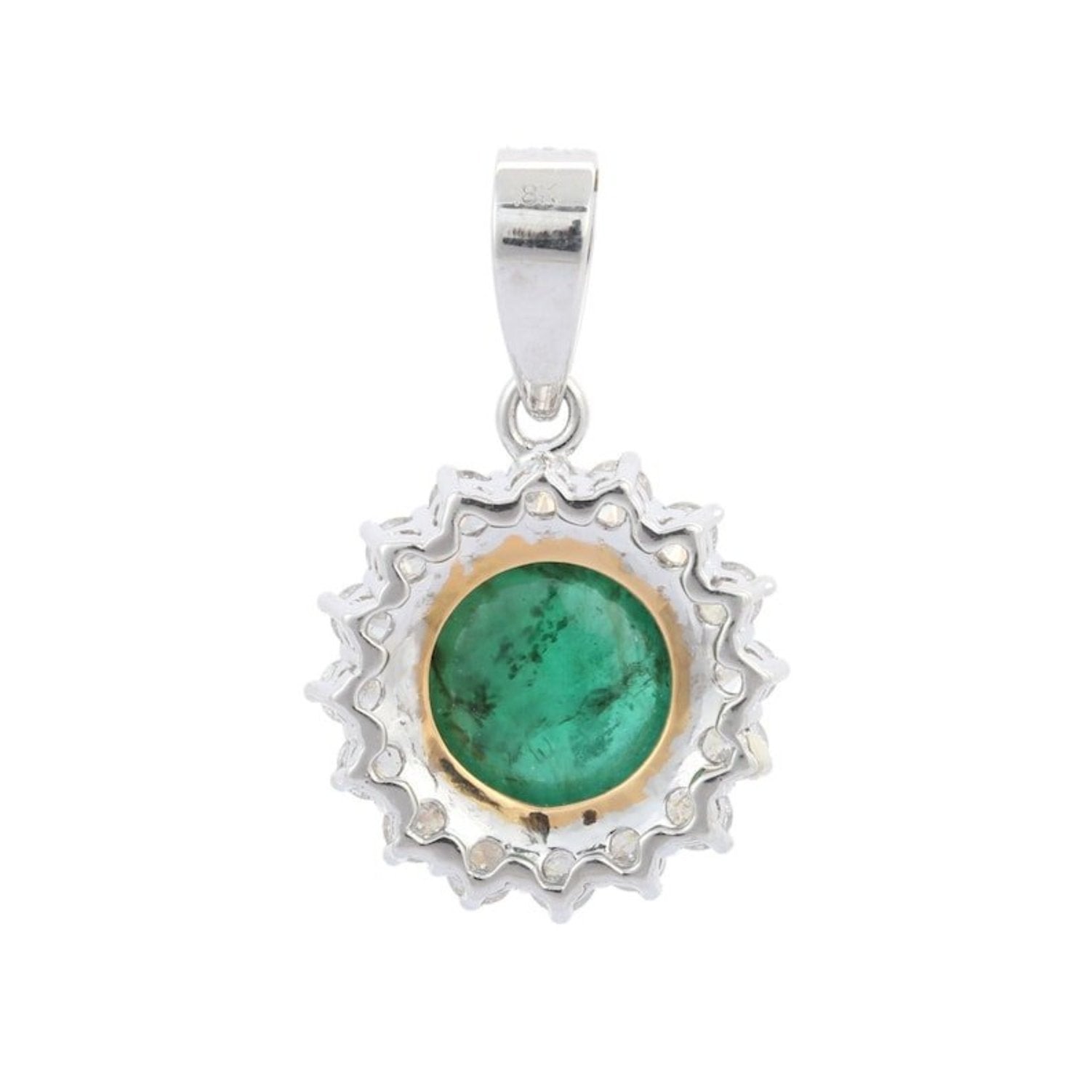18K White Gold and Emerald Pendant - VR Jewels