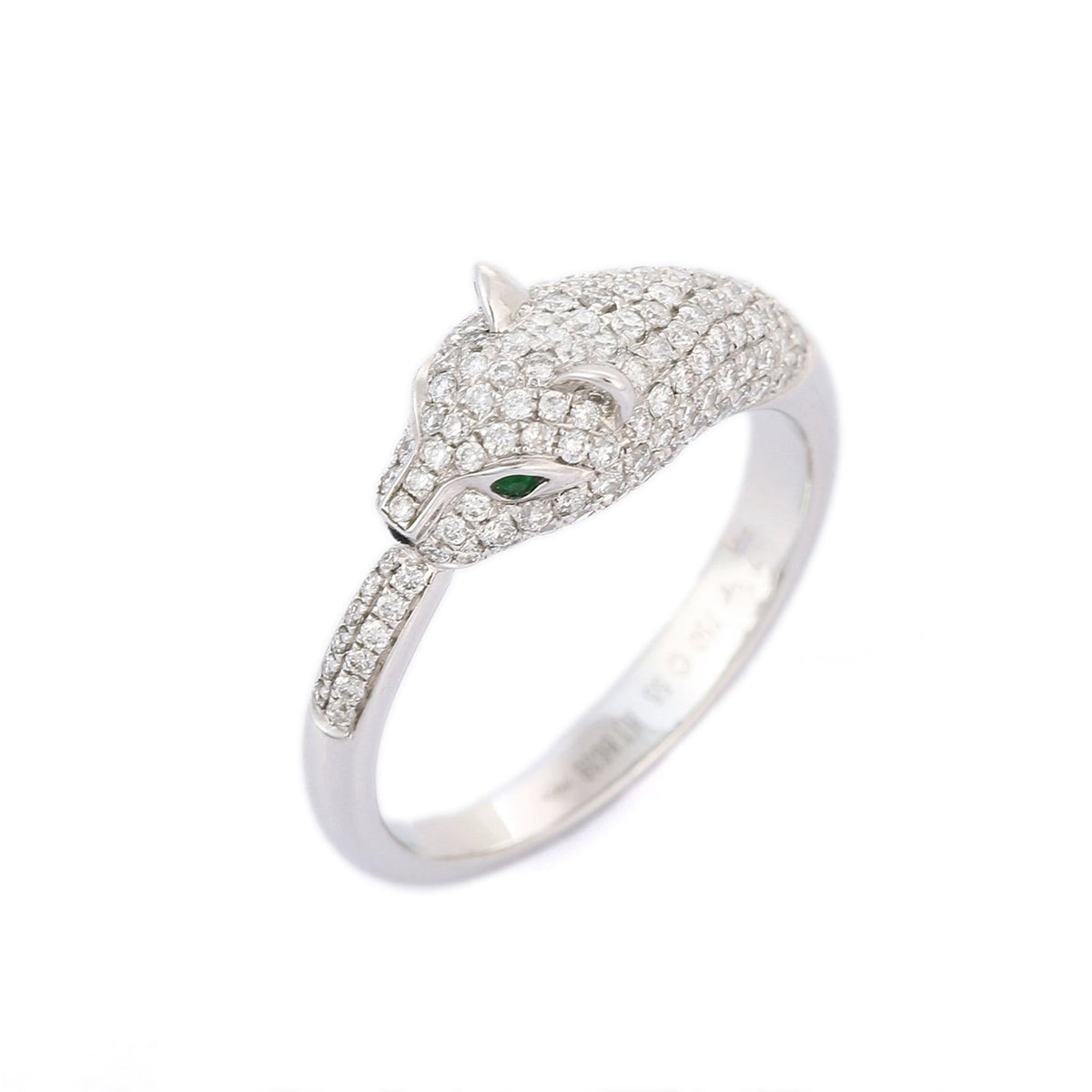 18K White Gold Diamond Panther Ring - vrjewels-us