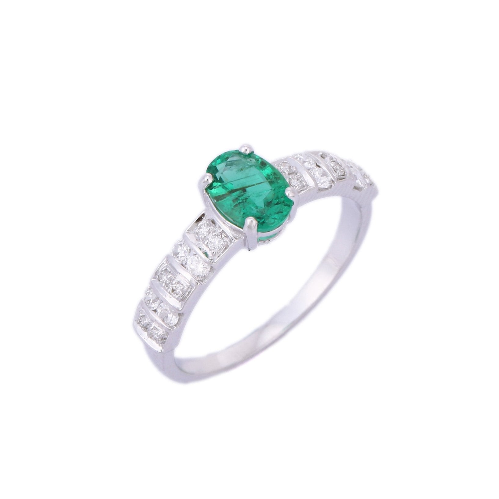 18K White Gold Emerald Ring - VR Jewels