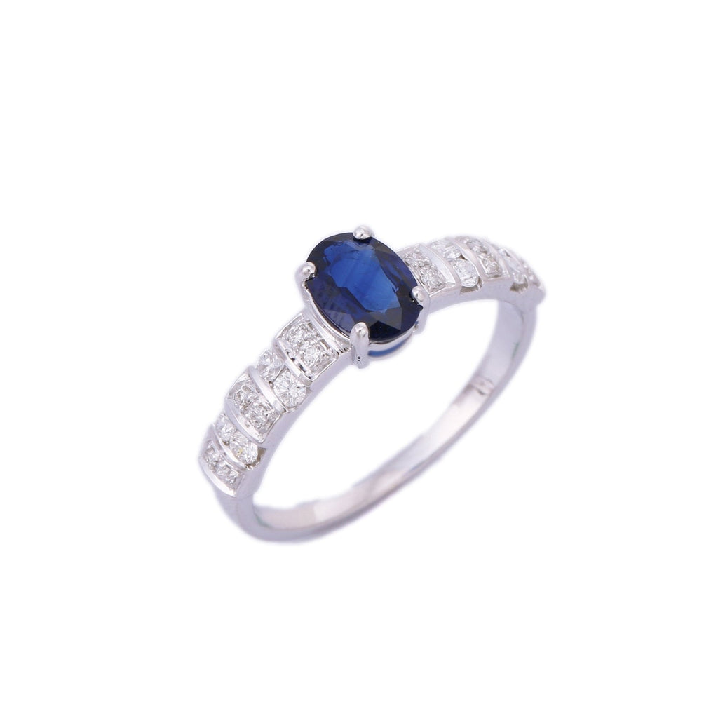 18K White Gold Sapphire Ring Image