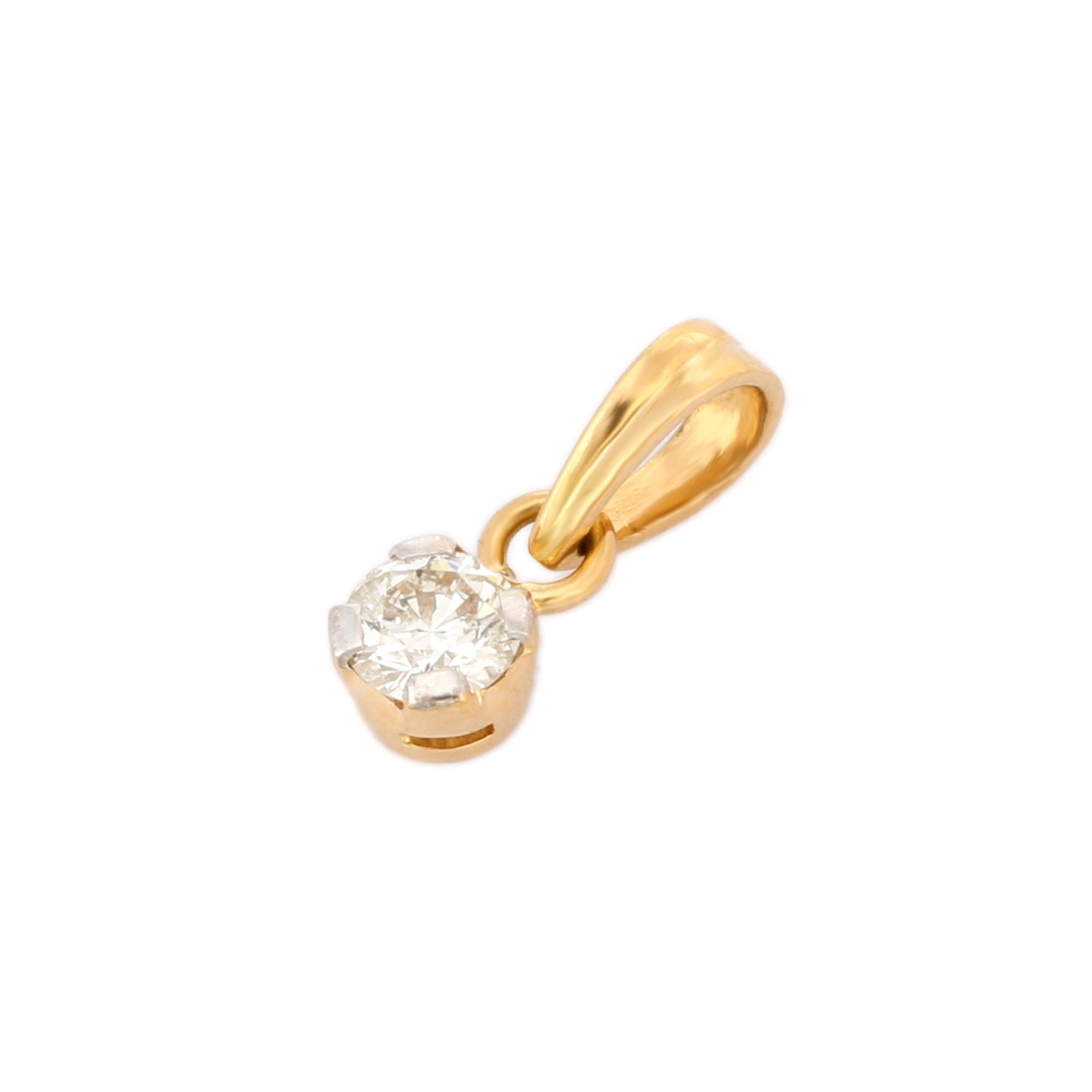 18K Yellow gold and solitaire pendant - VR Jewels