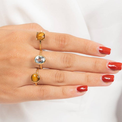 18K Yellow Gold Aquamarine Ring - VR Jewels