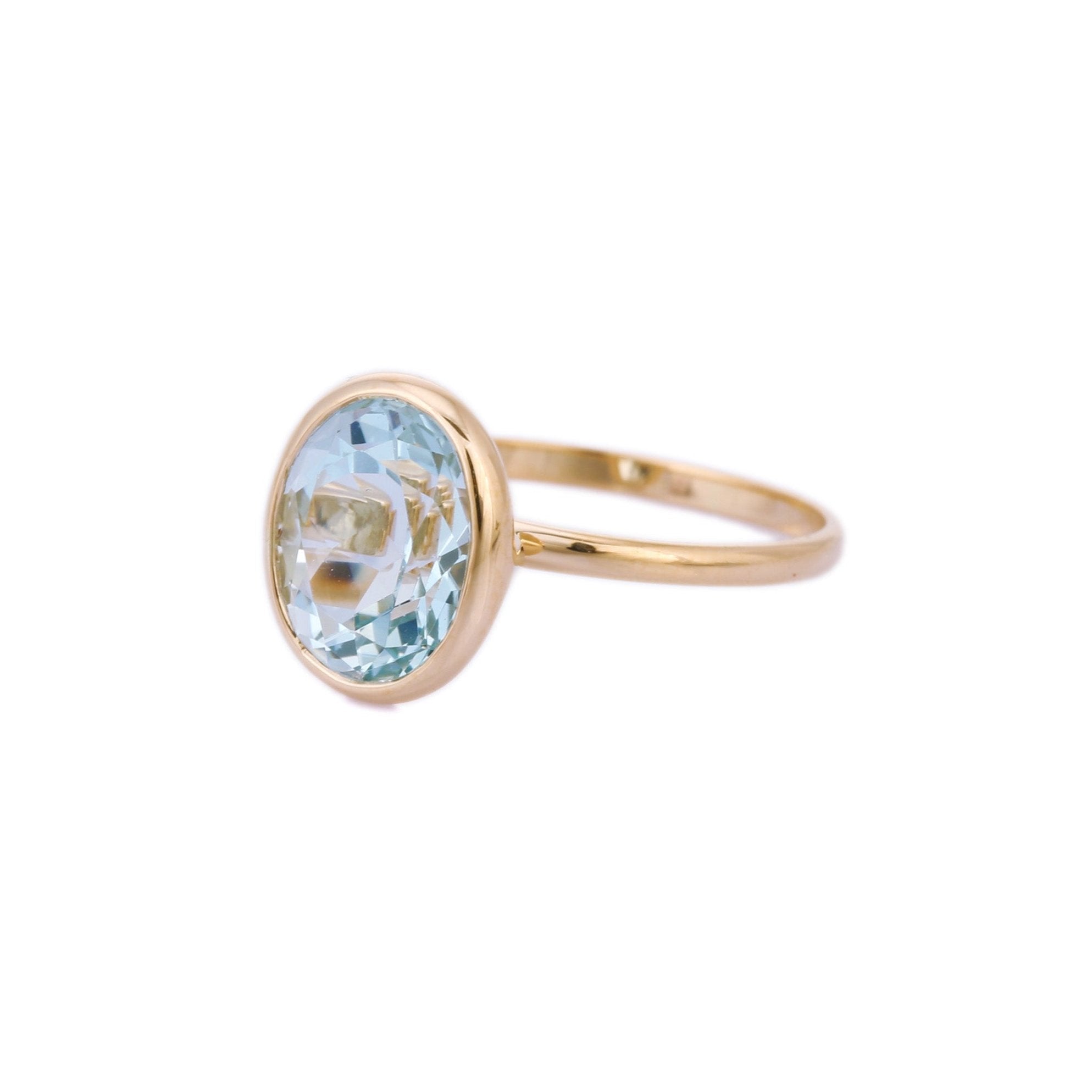 18K Yellow Gold Aquamarine Ring - VR Jewels