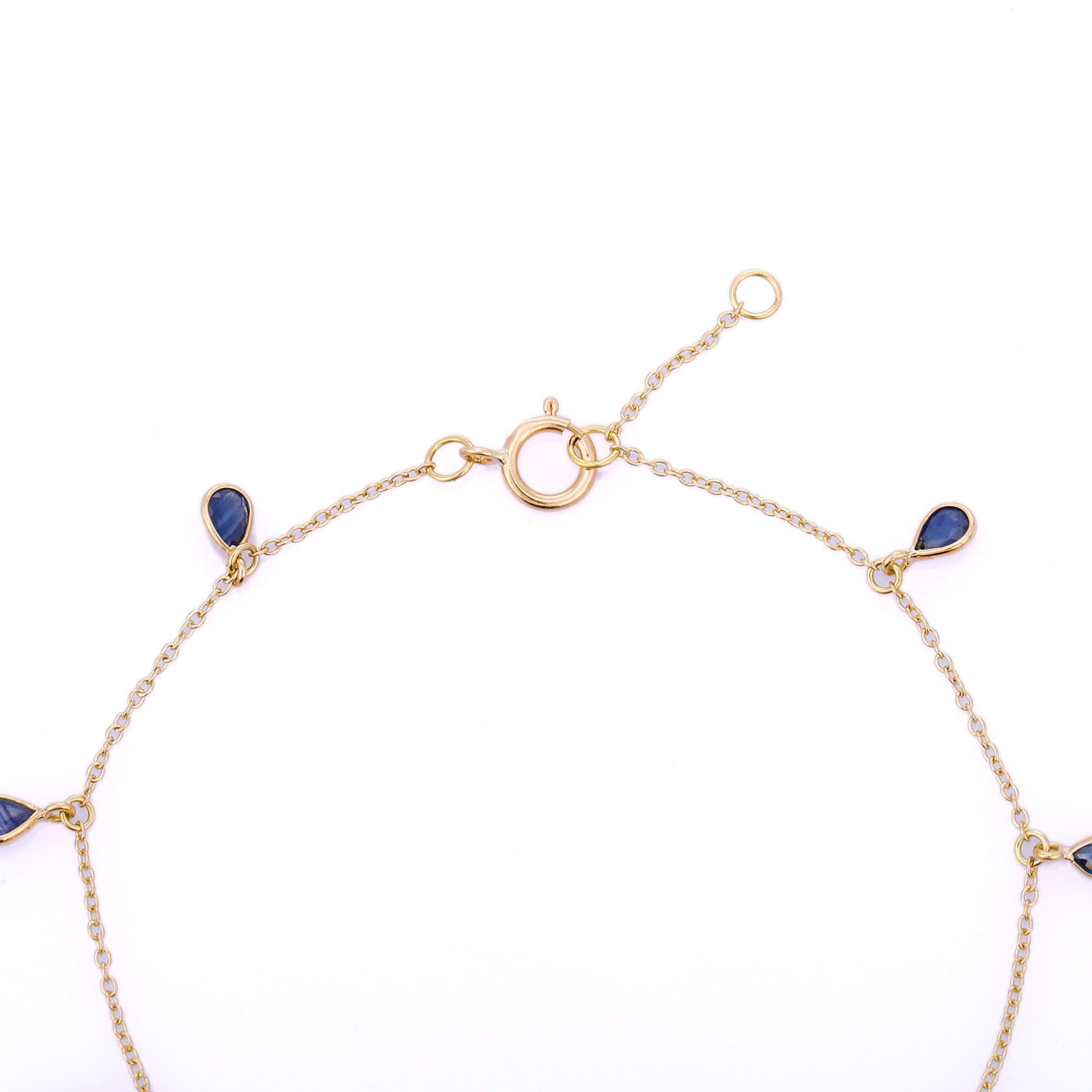 18K Yellow Gold Blue Sapphire Charm Bracelet - VR Jewels