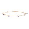 18K Yellow Gold Blue Sapphire Charm Bracelet Thumbnail