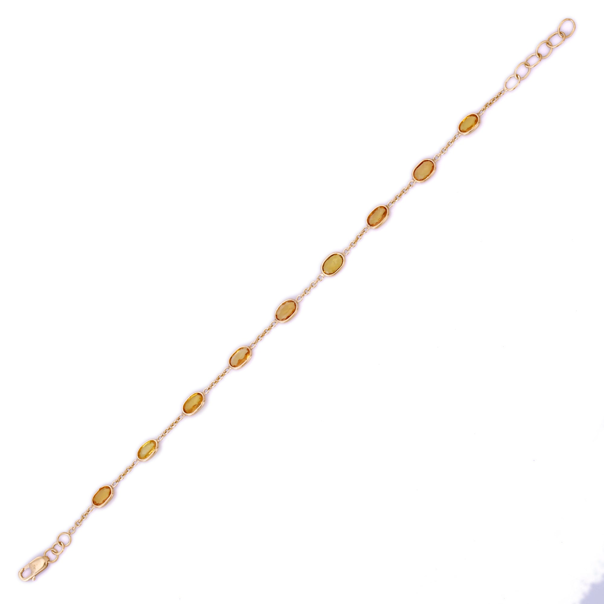 18K Yellow Gold Bracelet With Yellow Sapphire Gemstone - VR Jewels