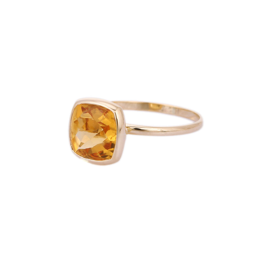 18K Gold Citrine Solitaire Ring Image
