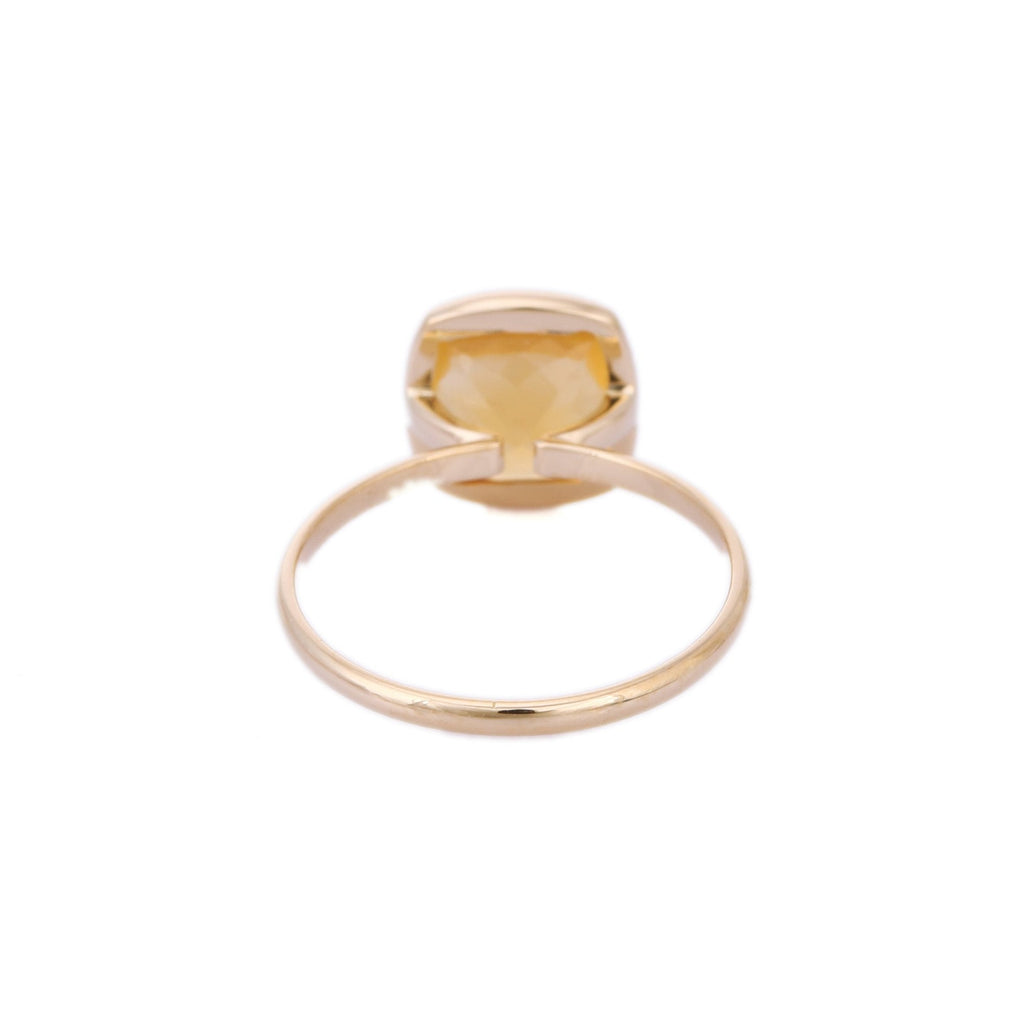 18K Gold Citrine Solitaire Ring Image