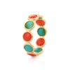 18K Yellow Gold Coral Turquoise Eternity Band Thumbnail