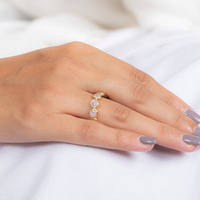 18K Yellow Gold Crystal Eternity Band - VR Jewels