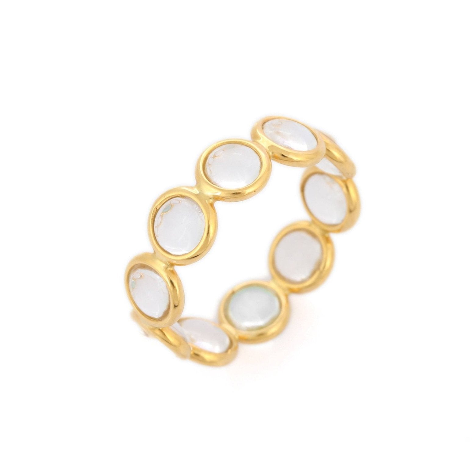 18K Yellow Gold Crystal Eternity Band - VR Jewels