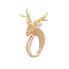 18K Gold Diamond Textured Reindeer Ring Thumbnail