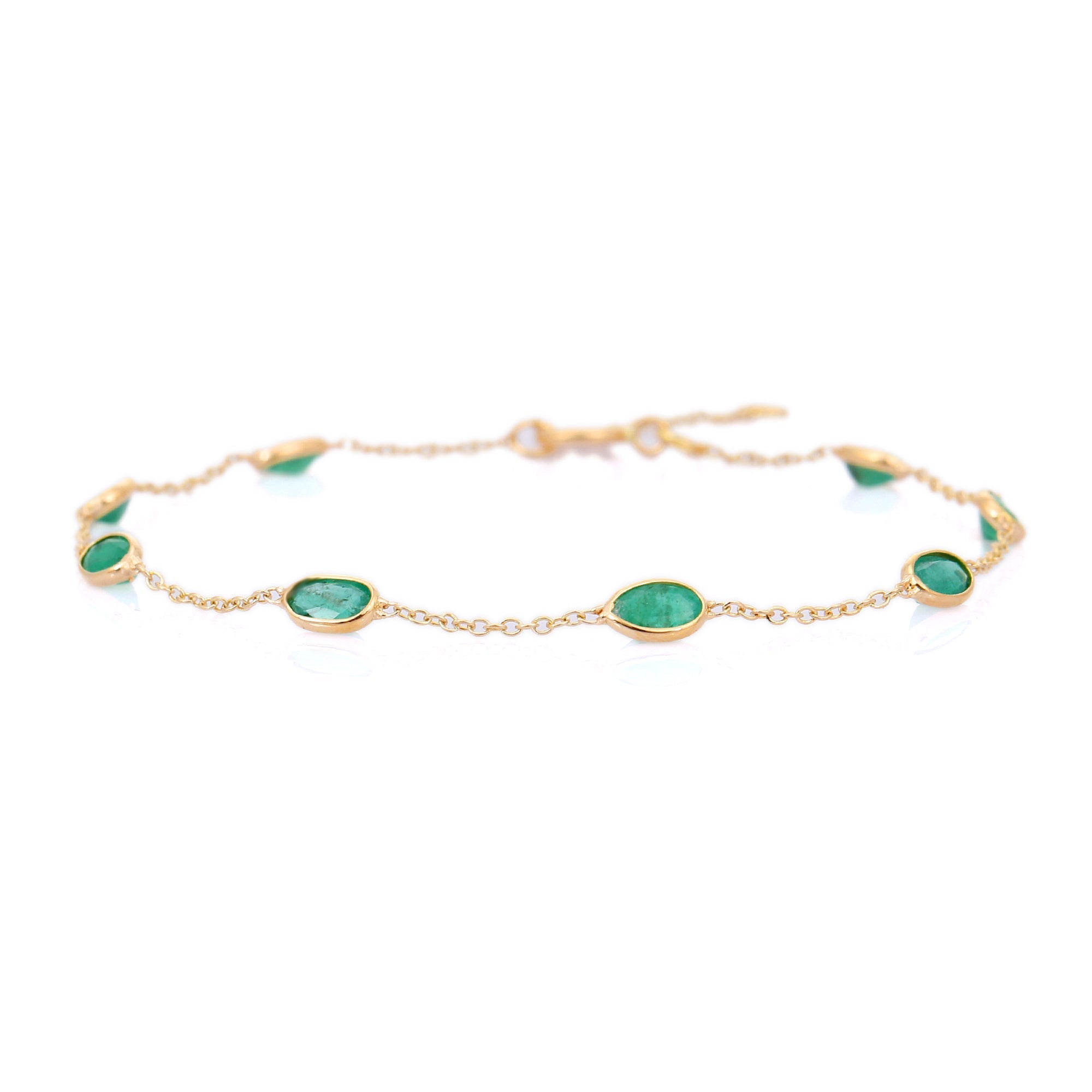 18K Yellow Gold Emerald Bracelet - VR Jewels