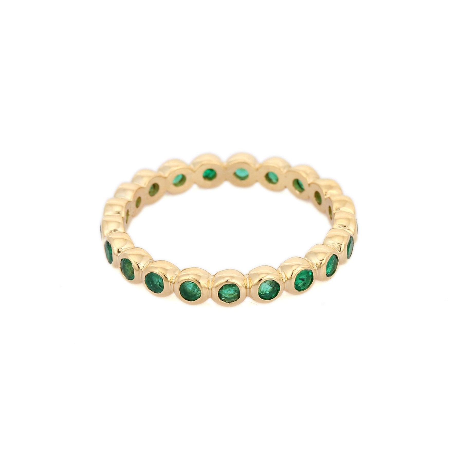 18K Yellow Gold Emerald Eternity Band - VR Jewels