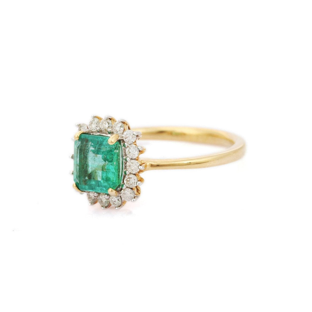 18K Yellow Gold Emerald Ring Image