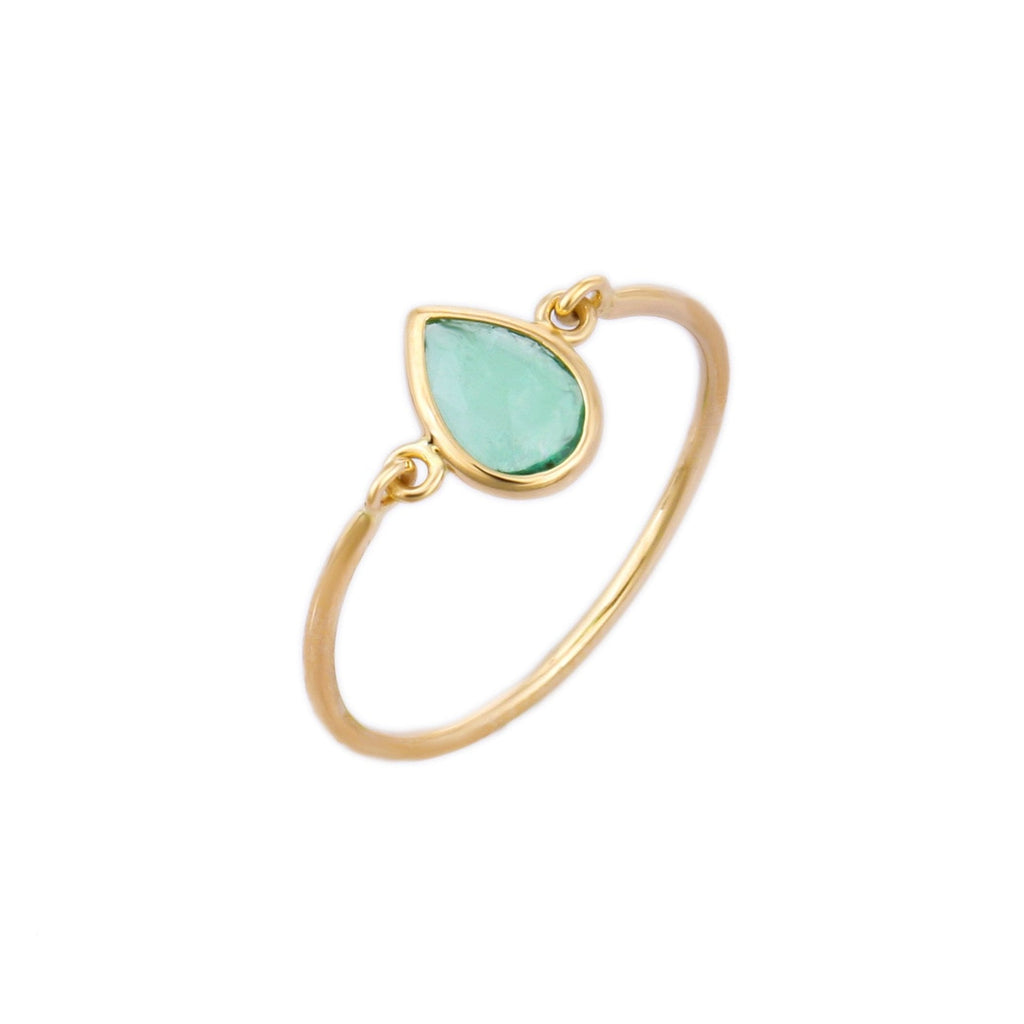 18K Yellow Gold Emerald Ring Image