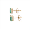 18K Yellow Gold Emerald Stud Earrings Thumbnail