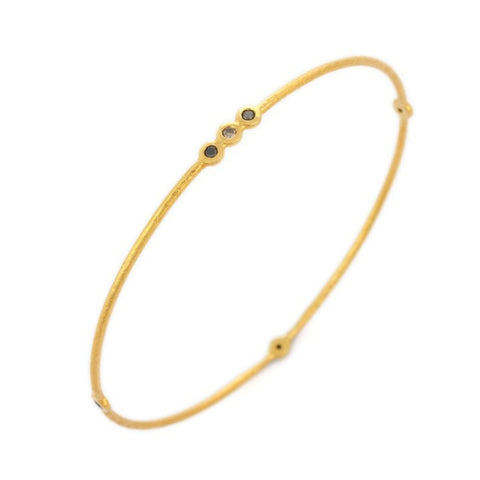 18K Yellow Gold Gemstone Bangle - VR Jewels