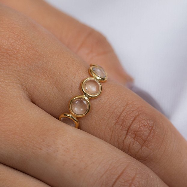 18K Gold Lemon Topaz Eternity Band Image