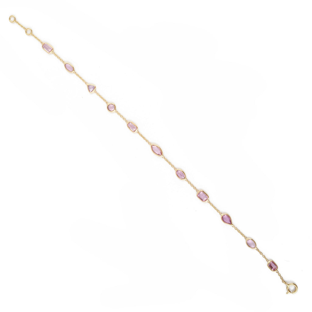 18K Yellow Gold Pink Sapphire Bracelet Image