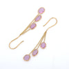 18K Yellow Gold Pink Sapphire Dangle Earrings Thumbnail