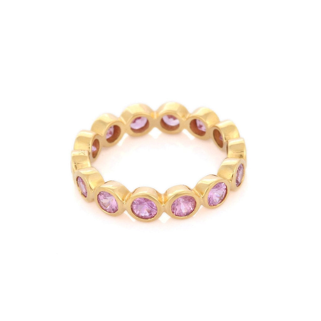 18K Gold Pink Sapphire Eternity Band Image