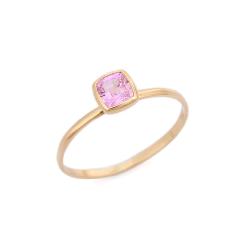 18K Yellow Gold Pink Sapphire Ring - VR Jewels