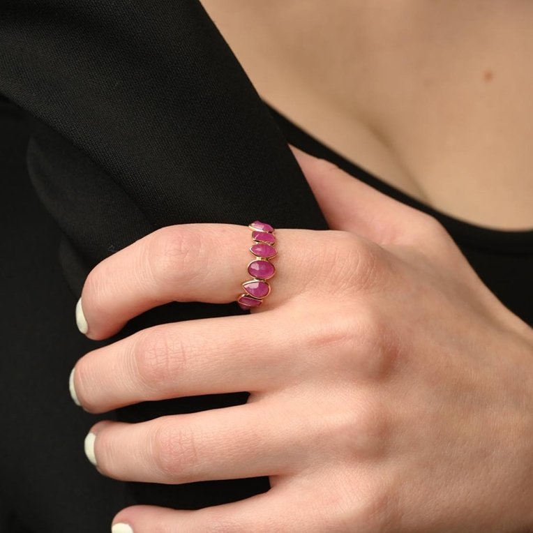 18K Gold Ruby Eternity Band Image