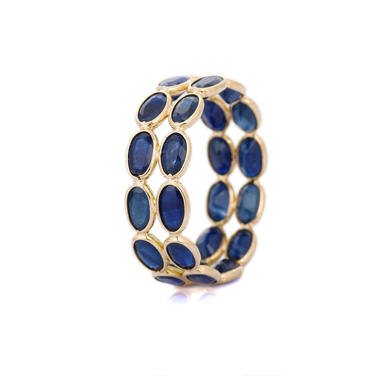 18K Yellow Gold Sapphire Eternity Band - VR Jewels
